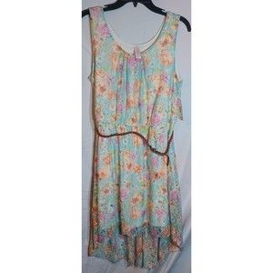 No Boundaries Dress Size L Juniors White Floral Lace Dress Fully Lined H…